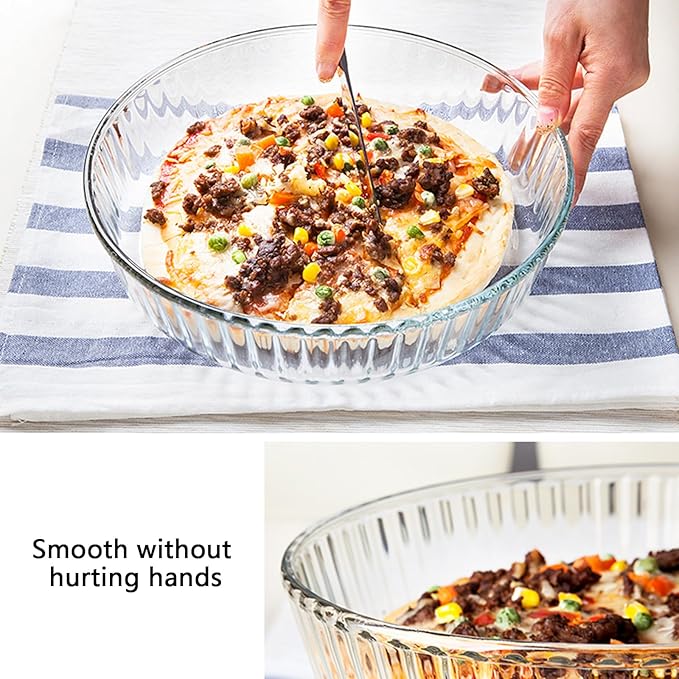 10 Inch Glass Deep Pie Dish for Baking Glass Baking Dish Clear and Durable Oven Baking Pie Pan Quiche Baking Dish Deep