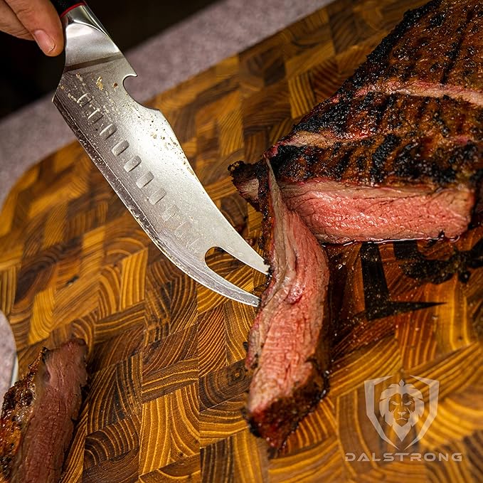 Dalstrong Pitmaster BBQ & Meat Knife - 6.5 inch - Shogun Series ELITE - Forked Tip & Bottle Opener - Japanese AUS-10V Super Steel - G10 Handle - Razor Sharp Kitchen Knife - w/Sheath