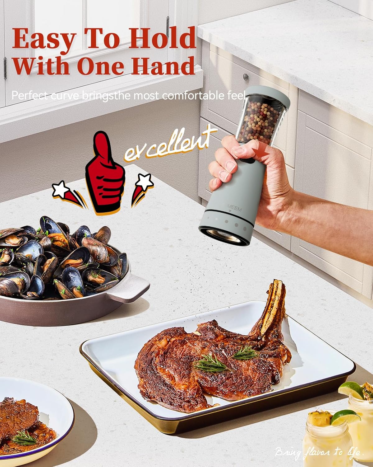 Electric Salt and Pepper Grinder Set with Storage Base, Stainless Steel Rechargeable Salt and Pepper Grinder Set with 4.5 oz Large Capacity, 1.8" Wide Mouth, Adjustable Coarseness, Ideal for Kitchen