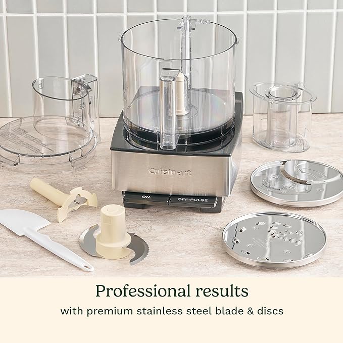 Cuisinart Food Processor, 14-Cup Vegetable Food Chopper for Mincing, Dicing, Shredding, Puree & Kneading Dough, 720-Watt Motor, Stainless Steel, DFP-14BCNY