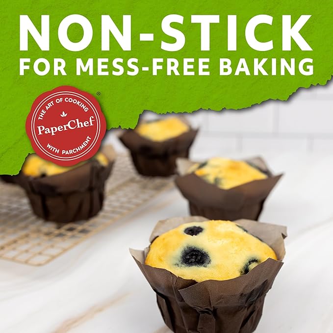 PaperChef - Parchment Lotus Baking Cups - Easy Release, Non-Stick Paper - Decorative Baking Cups, Perfect for Parties, Weddings, and Holidays - 12 count - 2 Pack