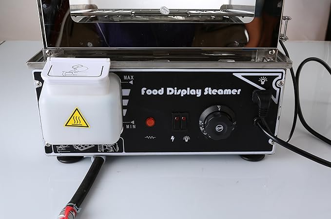 Electric Bun Steamer, Curved Glass Luxury Design 5 Layers Stainless Steel Food Hot Showcase, Bao steaming machine (500C)