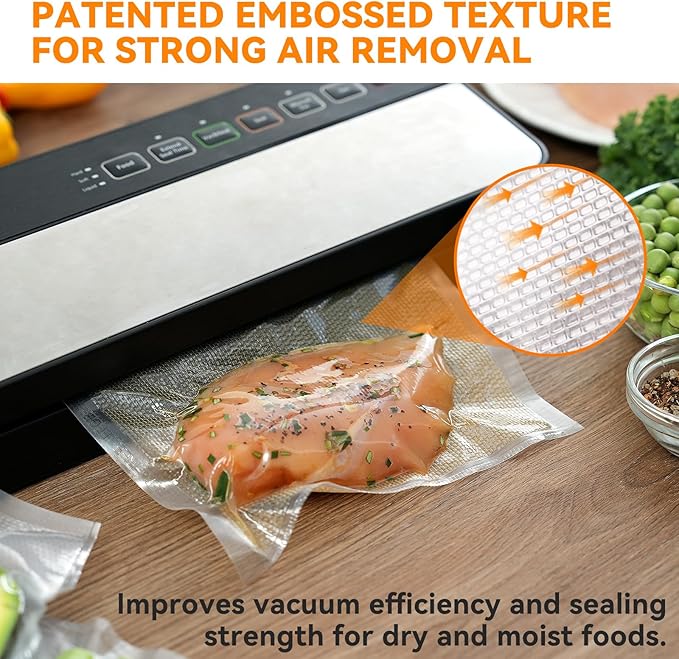 Wevac Vacuum Sealer Bag Rolls, 11"x16' (2 Rolls), Heavy Duty Food Storage for Sous Vide, Freezer, Meal Prep, Keep Food Fresh Longer
