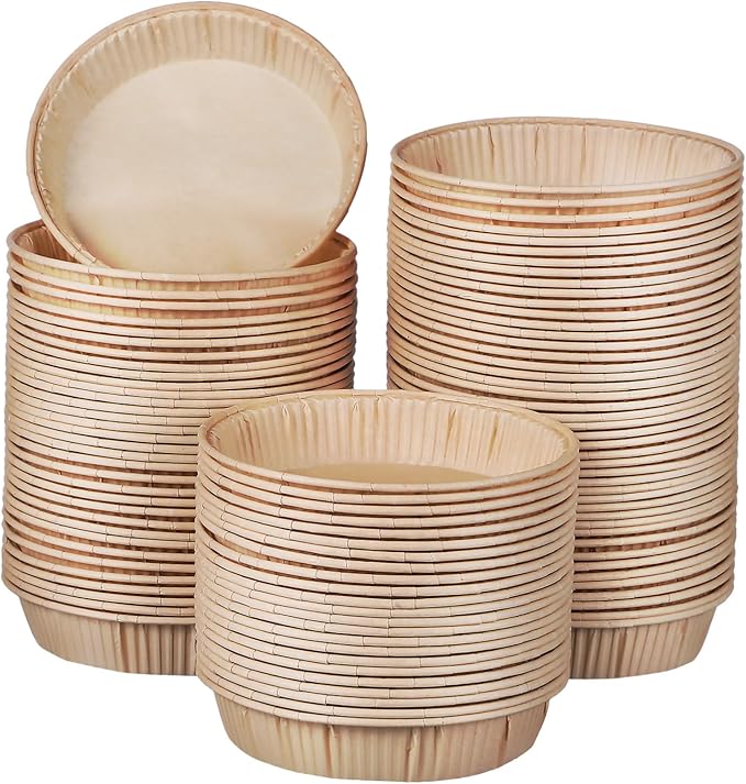 200pcs Madeleine Pan Mini Tart Pans for Baking Round Bottom Tart Trays Oven Microwave Safe Non-stick Cups