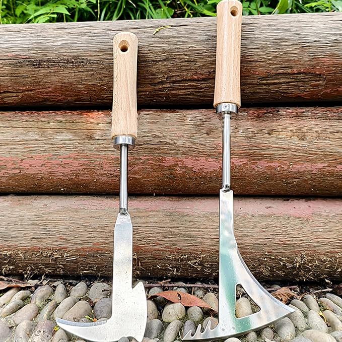 Weed Puller Tool, Manual Stainless Steel Weeding Tool, Triangle Shape for Lawn Vegetable Garden Farm Planting