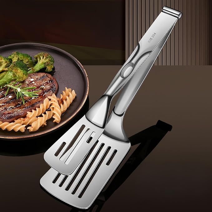 New Kitchen Cooking Tongs, Multifunctional Frying Spatula Features a detachable design, Perfect for Grilling, Cooking, Frying, and Griddling（12.8inch）