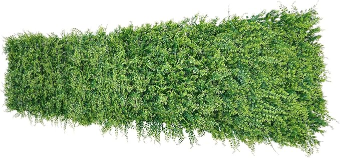VEVOR Artificial Plant Wall, 12PCS 20 x 20 in Artificial Boxwood Panels, Sun Protection Greenery Backdrop Privacy Hedge Fence, Fake Grass Screen for Wedding, Indoor, Outdoor Garden, Backyard,Ferns