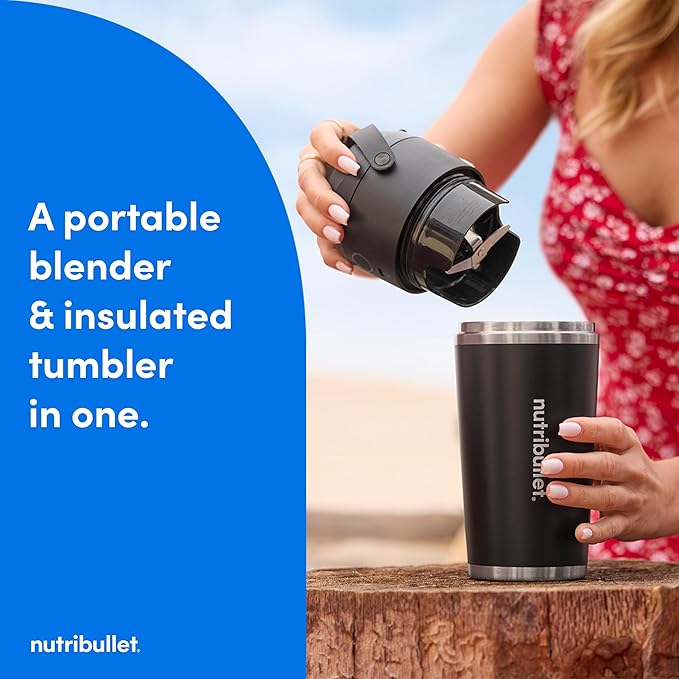 nutribullet Flip Portable Blender with Insulated Cup, White, NBPB50350AW