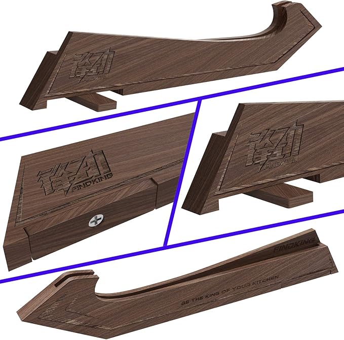 FINDKING Walnut Knife Edge Guard, Wooden Magnetic Knife Sleeve for Counter, Drawer, Knife Bag, Light, Portable Blade Sheath Cover, Suitable for 7" Japanese Kitchen Knife (Knife Not Included)