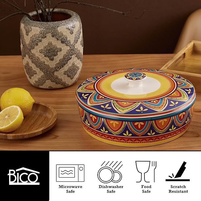 Bico Tunisian Taco Tuesday Set, Tortilla Warmer and Taco Holder, Microwave and Dishwasher Safe