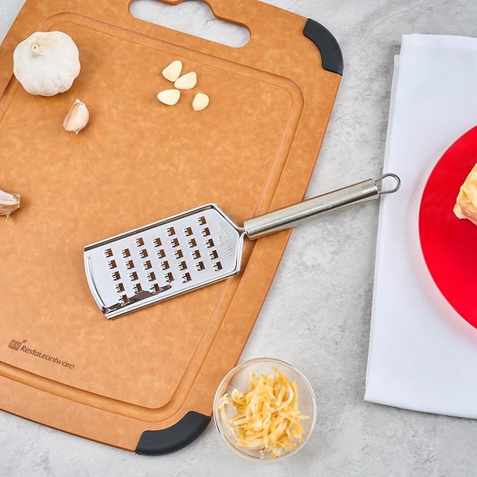 Restaurantware-German Standard Coarse Handheld Graters, 24 Flat Cheese Graters - Dishwashable, Durable, Stainless Steel Food Grater With Handle, Suitable For Potato, Carrot, Hard Cheese, And, More