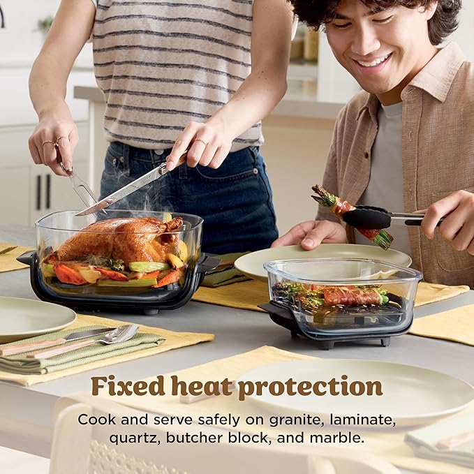 Ninja Crispi 4-in-1 Glass Air Fryer | 450°F | Non-Toxic | 4QT & 6-Cup Glass Containers w/Lids | Microwave, Freezer, Dishwasher Safe | Max Crisp, Air Fry, Bake, Recrisp | Ginger Snap | FN101GD