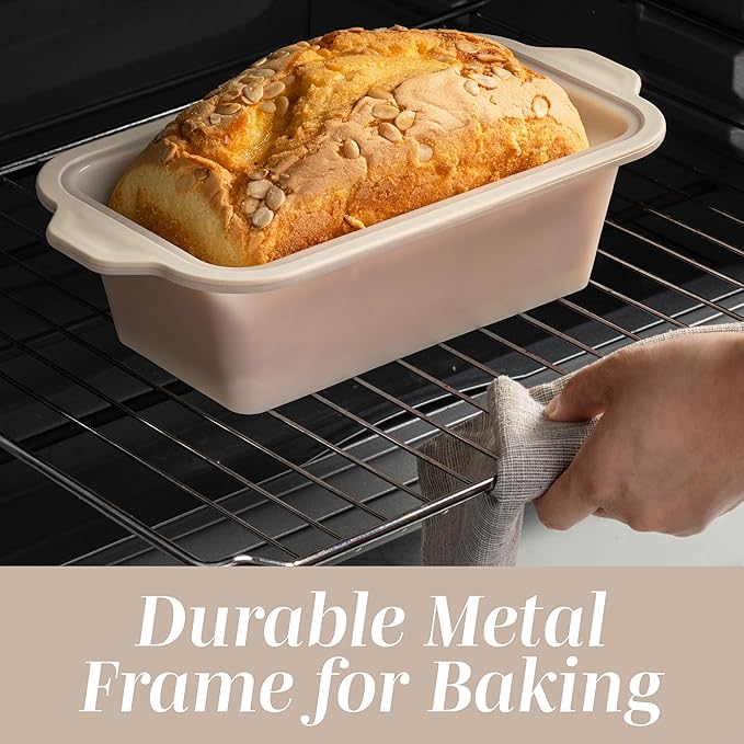 COOK WITH COLOR 17 Pc. Silicone Baking Pan Set - Non-Stick & Easy Clean Silicone Muffin Pans for Baking with Sturdy Metal Frame for Stability, Flexible Cake Molds, Includes Measuring Cups and Spoons