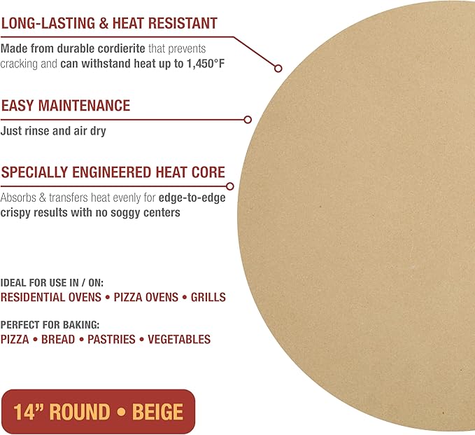Old Stone Round Pizza Stone, 14-Inch