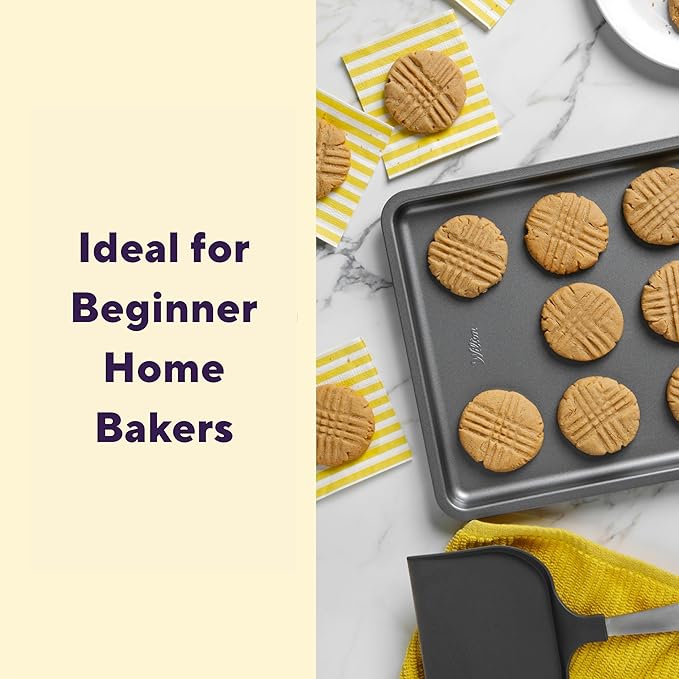 Wilton Silver 2- Piece Non-Stick Baking Sheet Set, Cold-Rolled Steel Bakeware for Baking and Roasting, Made without PFAS