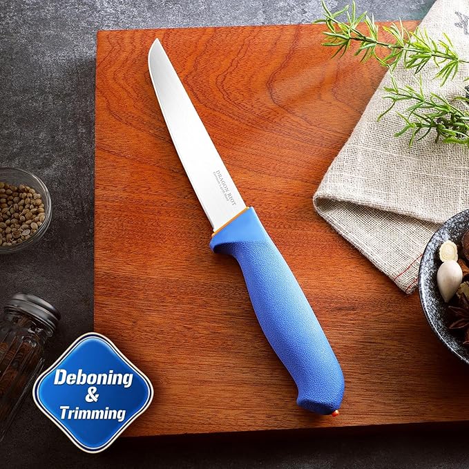 DRAGON RIOT Boning Knife 6 Inch,Ultra Sharp German Stainless Steel,Professional Meat Trimming Knife with Ergonomic Anti-Slip Handle,Ideal for Butchering, Trimming, Fish, Poultry