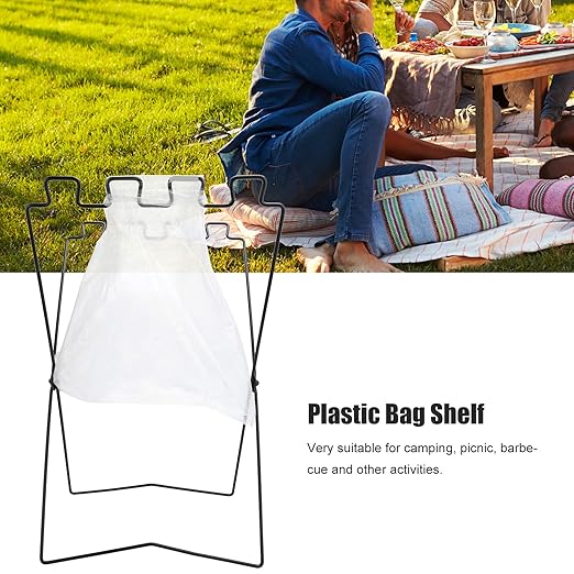 Trash Rack, 13 Gallon Trash Bag Holder Environmental Protection Portable Garbage Bag Holder Foldable Trash Bag Holder for Camping Picnic Barbecue