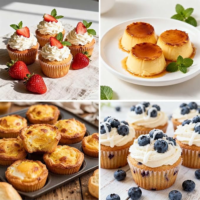 2 Pack Silicone Muffin Pan for Baking, Regular Size Nonstick Cupcake Pan, 6-Cup Silicone Muffin Tin BPA Free Dishwasher Safe, Great for Muffin Cupcake Brownie Egg Tart