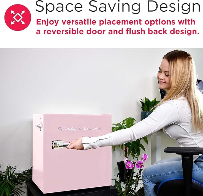 Frigidaire EFR176 1.6 cu. ft. Retro Bar Fridge with Side Bottle Opener (Pink)