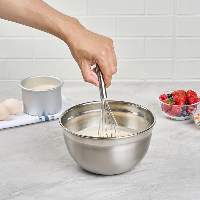 Restaurantware-German Standard 8.5 Inch French Whisk, 1 Dishwashable Kitchen Wire Whisk - Ergonomic Handle, Durable, Stainless Steel French Whip, For Blending, Stirring, Mixing Of Ingredients