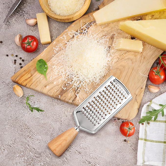 Ciieeo Cheese Grater Vegetable Zester Vegetable Cutter Slicer Professional Grater Handheld Grater Flat Grater Potato Peelers Vegetable Slicing Tools Stainless Steel Salad To Rotate Wooden