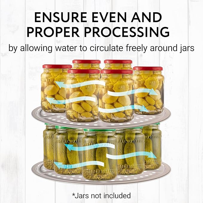 IMPRESA Stainless Steel Canning Rack - Stackable Design & Pressure Canner Rack - Universal Fit & Pressure Canning Accessories - 11 Inch, Pack of 2