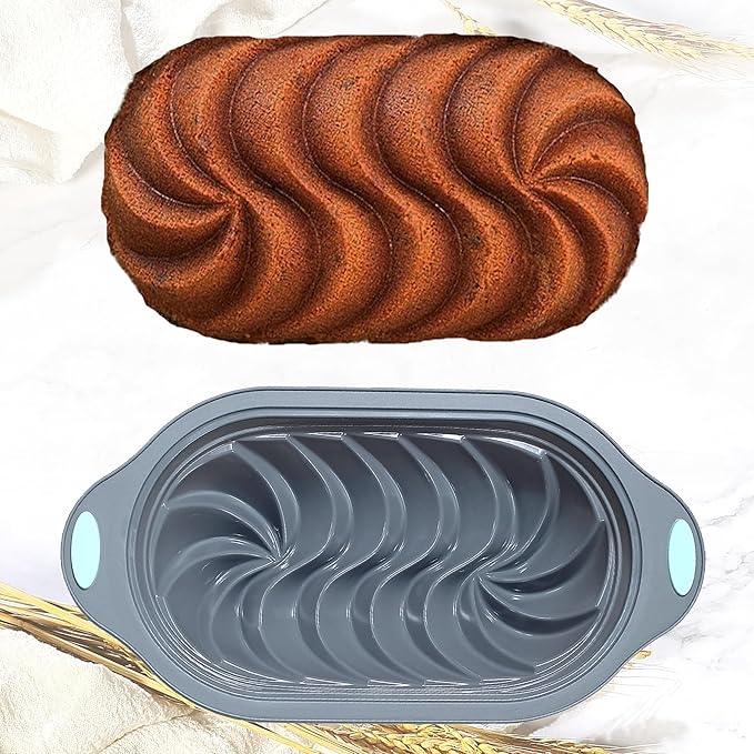 Tongjude 4 Piece Silicone Loaf Pan for Baking, Non-Stick Kitchen Oven Bread Pan, Perfect for Banana Bread, Sandwich, Pound Cake and Meatloaf, 6 Cups, Grey