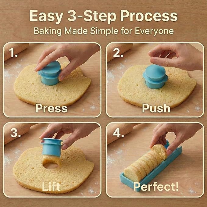 5 PCS Cake Pop Mold Set with 7.87-inch Tray, Heart Square Cloud Oval Round 3D Printed Cake Pop Cutter and Pusher, Baking Molds for Home Baking, Birthday Parties, Wedding Desserts