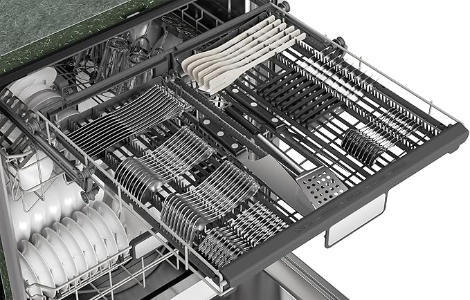 Sharp SDW6736MS 24-inch Stainless Steel Dishwasher, Third Rack, Library Quiet 47 dB, Power Wash Sprayer