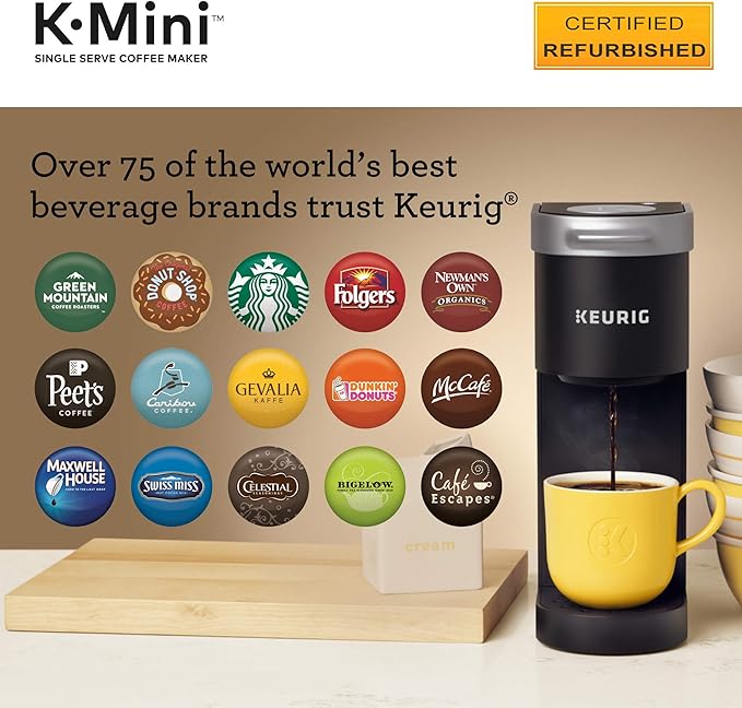 Keurig K-Mini Coffee Maker, Certified Refurbished, Black (Renewed)