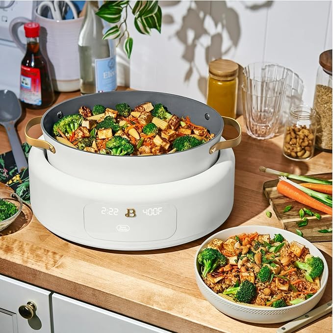 6-Quart 10-in-1 Programmable Multicooker – All-in-One Electric Pressure Cooker, Slow Cooker, Rice Cooker, Steamer & More with Digital Controls, Recipes Included by Drew Barrymore