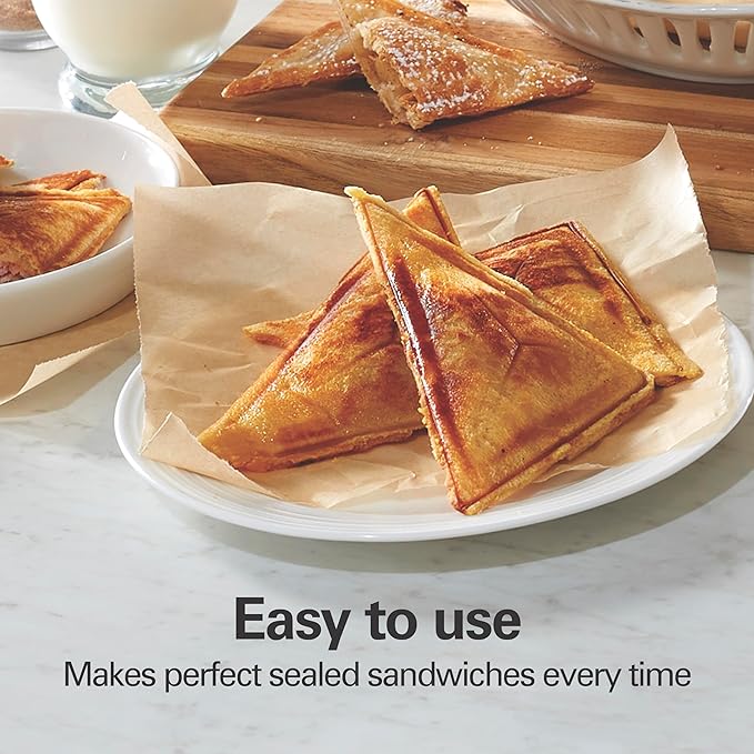 Hamilton Beach Electric Sealed Sandwich Maker Grill with PFAS-Free Nonstick Plates, Makes Stuffed French Toast, Omelets, Compact & Easy to Store, Black (25430G) (Pack of 2)