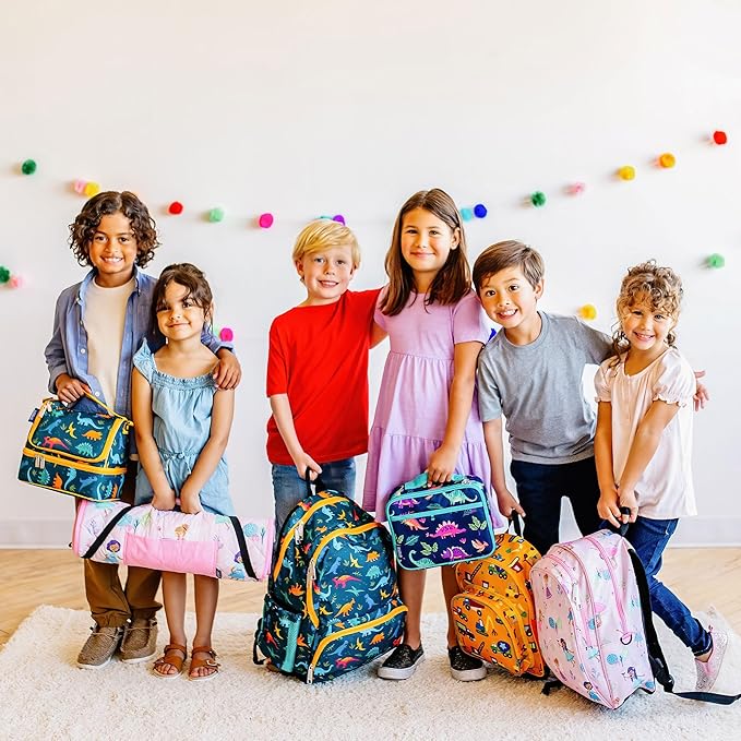 Wildkin Kids Two Compartment Insulated Lunch Bag – Keeps Food Hot or Cold, Easy-Clean Lining, Leak-Resistant & BPA-Free – Boys & Girls, Ideal for School, Travel & Daycare – Sharks