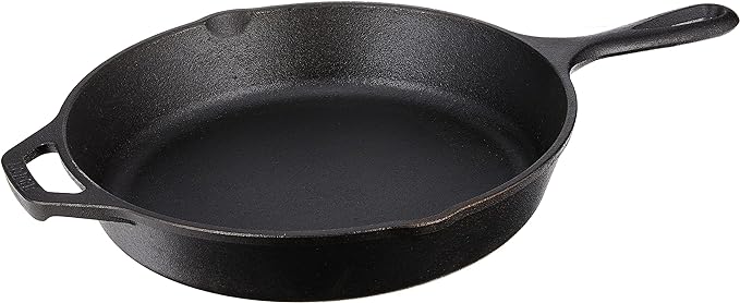 Lodge 8 Inch Pre-Seasoned Cast Iron Stamped Skillet - Signature Teardrop Handle - Use in the Oven, on the Stove, on the Grill, or Over a Campfire - Deer