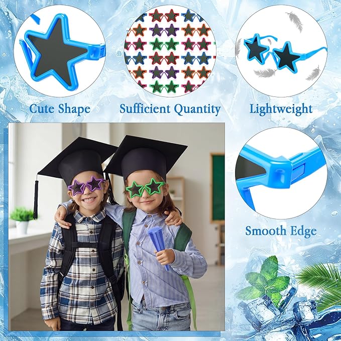 JellyArch 96 Pcs Kids Star Sunglasses Silicone Ice Pop Molds bulk with Inspirational Cards Set Reusable Handheld Ice Pop Yogurt Sticks Summer Party Favor End of the Year Students Gifts from Teacher