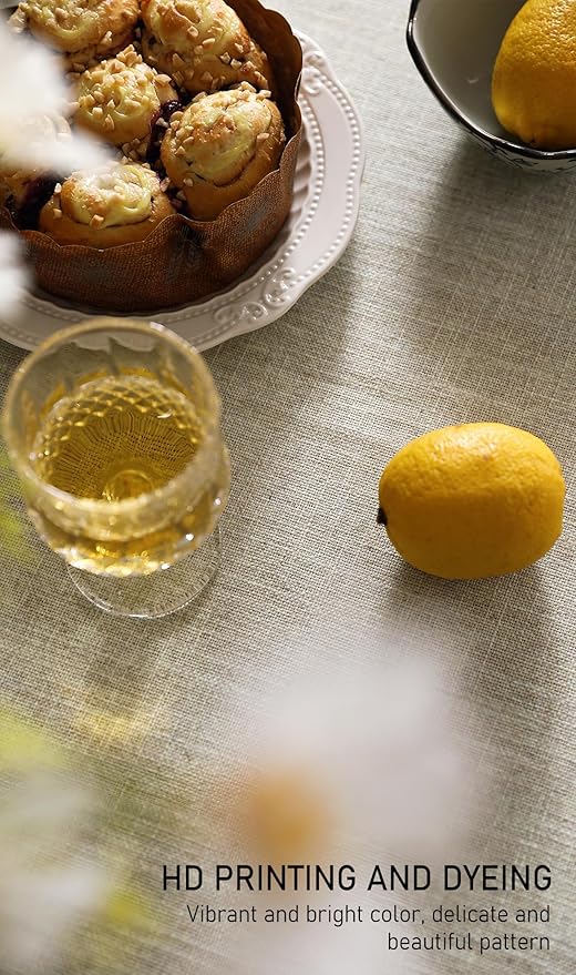 ISAENNE Designer Vintage Linen Elegant Table Cloth Rectangle,Chinoiserie Floral Tablecloth,Durable Decor Tablecloths for Dining Thanksgiving Kitchen Christmas Party,55"*87"-Segerman B