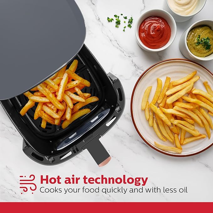 Holstein Housewares 7.6 QT Digital Air Fryer 8-in-1 with Hot Air Technology, Family Size, Viewing Window & Led Display. Air Fry, Bake, Grill, Dehydrate & Roast, Less Oil Use for Healthier Meals