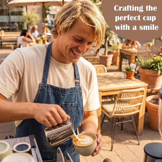 Honeydak 12 Pcs Milk Frothing Pitcher 304 Stainless Steel Steaming Pitchers for Coffee Bar Cappuccino Barista Tools Milk Jug Steamer Frother Cup (8 oz)