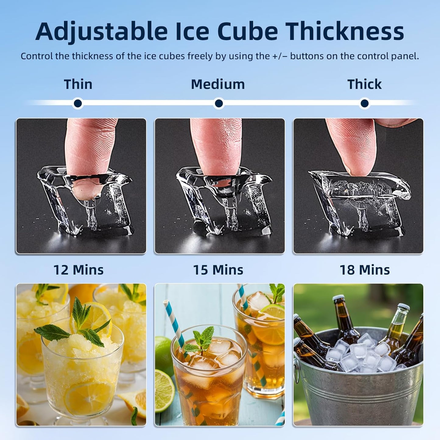 Antarctic Star Commercial Ice Maker Machine 66Lbs/24H, Self-Cleaning, Ice Scoop, Freestanding Ice Cube Machine for Home, Bar, Restaurant, Coffee Shop