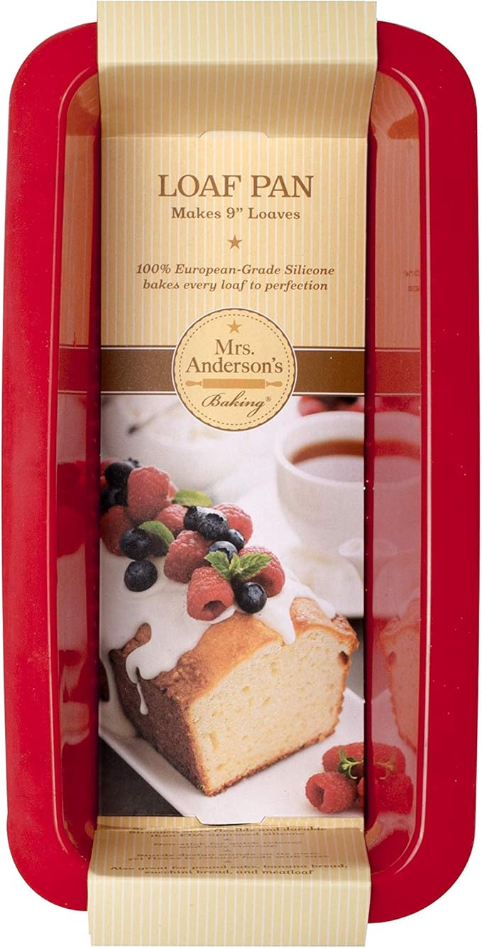 Mrs. Anderson's Baking Silicone Loaf Bread Pan, Non-Stick European-Grade Silicone