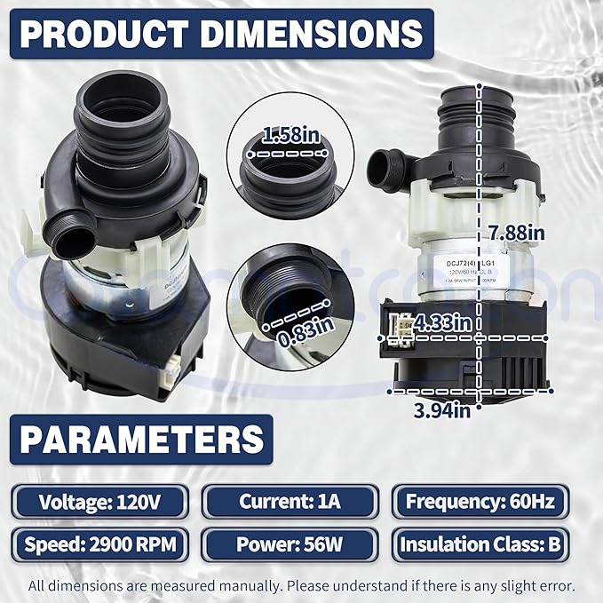 WD26X23258 New Upgraded Brushless Motor Cosamatcozon Dishwasher Circulation Pump Kit - Compatible with Some GE Dishwashers