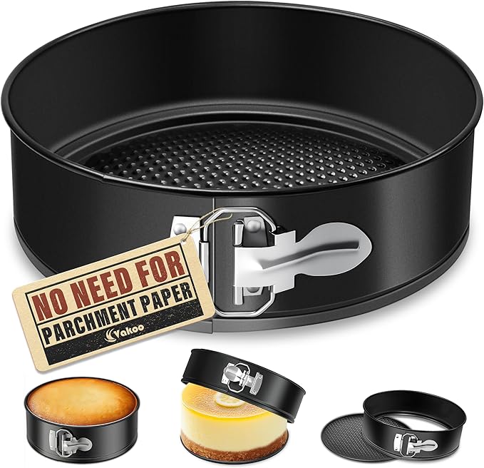 Vakoo 7 Inch Springform Pan - Nonstick, Leakproof Cheesecake Pan for Baking, Easy Release, No Parchment Paper Needed