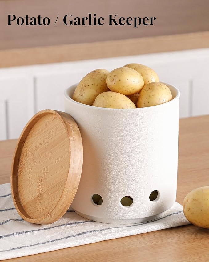 LoeJan 360° Rotating Ceramic Utensil Holder for Kitchen Countertop – Cooking Utensil Crock Organizer with Non-Slip Cork Base for Farmhouse Kitchen Decor, Textured White