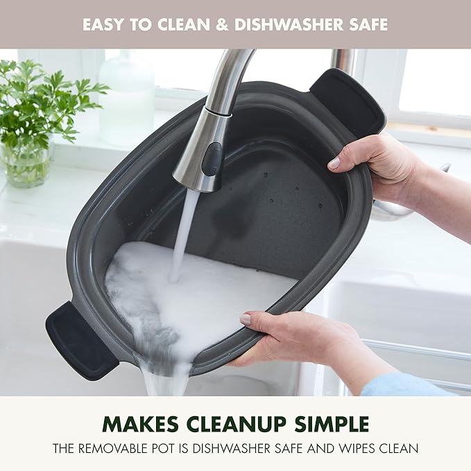 GreenPan Elite 14-in-1 Programmable 6QT Electric Slow Cooker, Dishwasher Safe Lid & Removable Crock, PFAS-Free Healthy Ceramic Nonstick Multi-Cooker, Sear, Sauté, Brown, Steam Basket, Roast, Clay