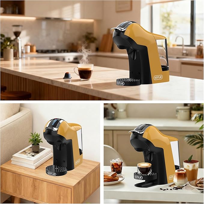 KOTLIE EM-308B Espresso Machine, Single Serve Coffee Maker Compatible with Multiple Capsule Types, Ground Coffee, and ESE Pods, 3 Temperatures, 7 Water Volume Levels, 34 Oz（Yellow）