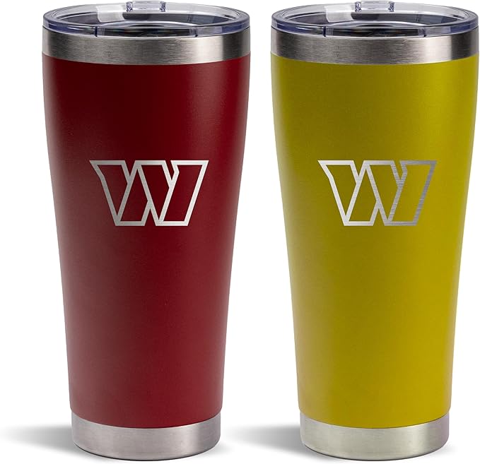 The Memory Company Officially Licenced NFL 30OZ Tumbler Set - 2-Pack Home & Away Stainless Steel Insulated Tumblers with Straws, Double Wall Vacuum Sealed Football Fan Drinkware