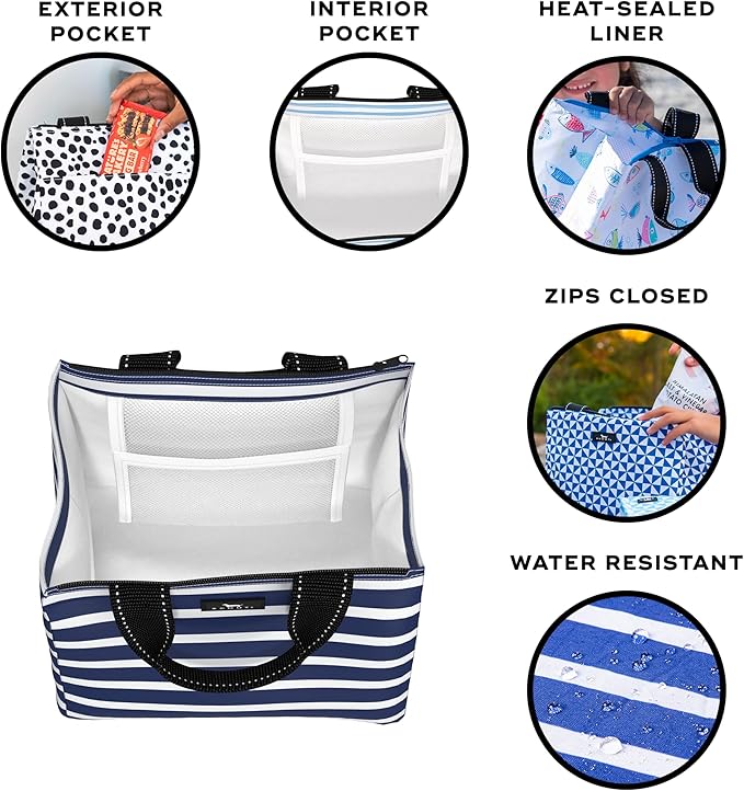 SCOUT Eloise Lunch Bag - Lightweight Insulated Soft Lunch Box, Opens Wide, Zips Closed, Interior Pocket, for Women, Work, Beach, Travel, Pool & Picnic