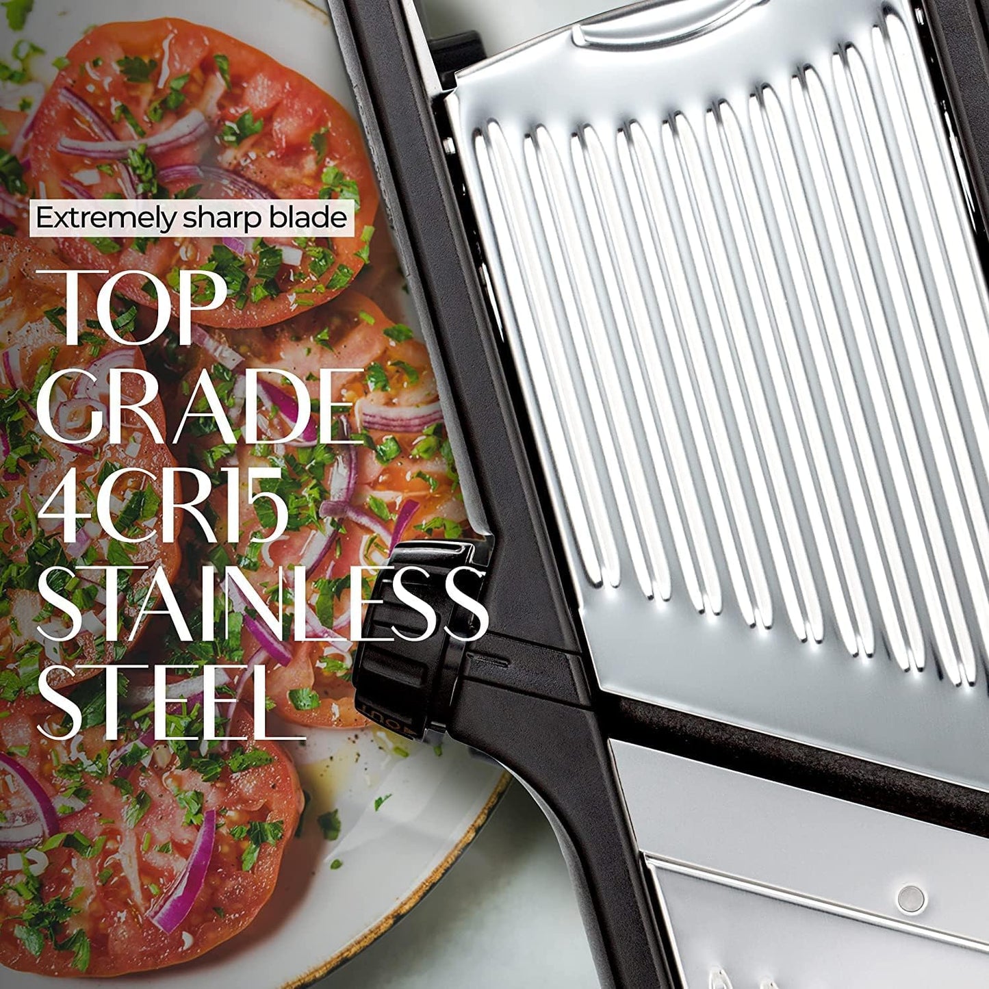 Gramercy Mandoline Food Slicer, Vegetable Cutter, Potato Slicer, Mandolin for Kitchen, Veggie Cutter, Cucumber Tool - Comes with One Pair Cut-Resistant Gloves