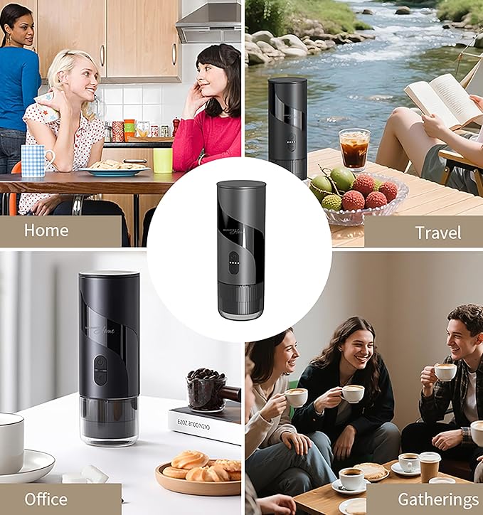 Magnavox HOME Portable Espresso Coffee Maker (Grounds or Pods) with Fast Brew Technology & Single Touch Control, Ideal for Offices or Travel