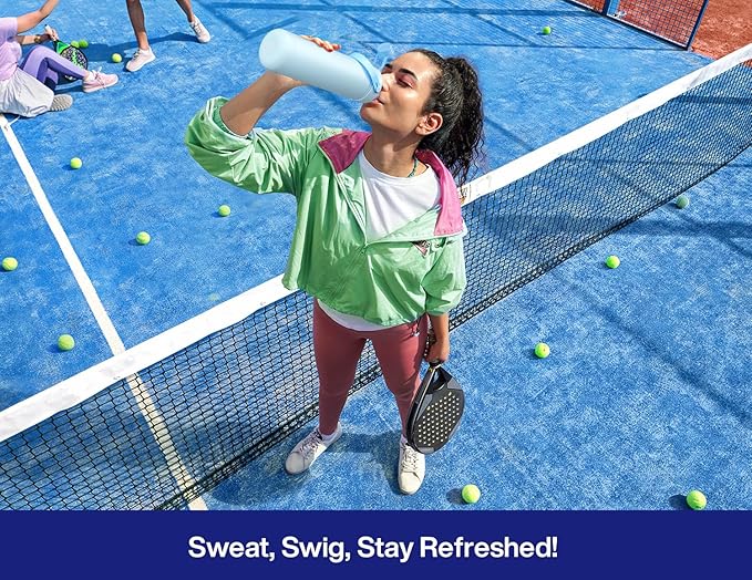 POWCAN 26 oz Insulated Water Bottle with 2-in-1 Straw and Spout Lid, Keep Cold 24H, Leak-Proof, Fits in Car Cup Holder, Stainless Steel Water Bottle for Gift, Gym, Travel and Home (Indigo Porcelain)